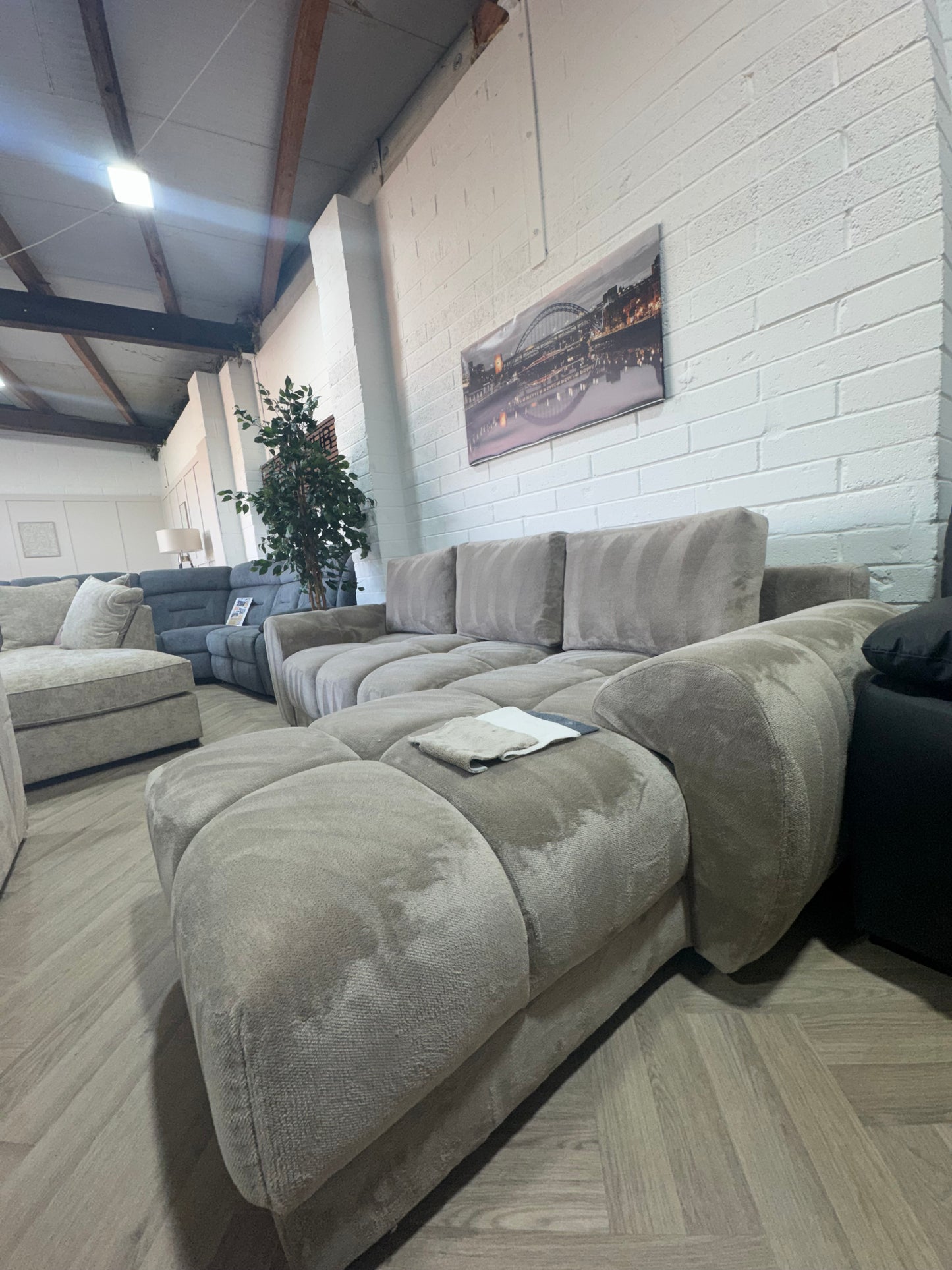 Novara Mocha Universal Corner Sofa Bed