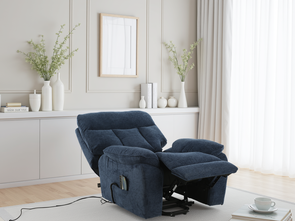 Beckett Rise and Recline Massage Chair Blue