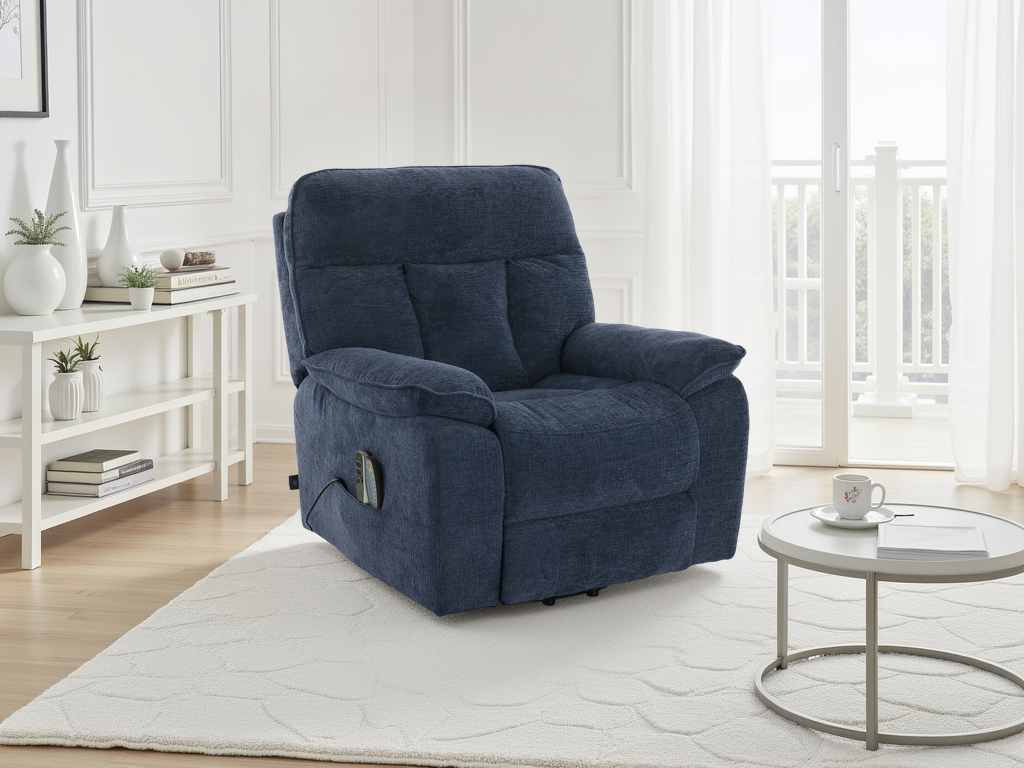 Beckett Rise and Recline Massage Chair Blue