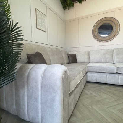 Eden Cream Suede Corner Sofa