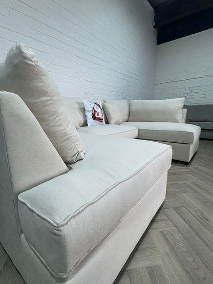 Venice Sofa Cream U Shape Corner - Footstool Included - Any Colour