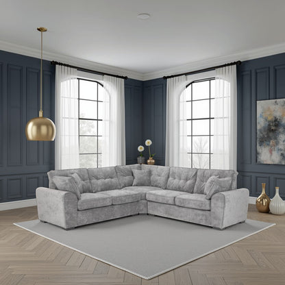 Poppy Grey Fabric  Large Corner Sofa