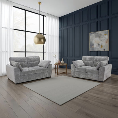 Poppy Grey Fabric 3+2 Sofa Set