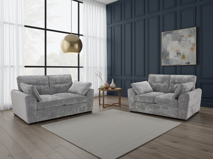 Poppy Grey Fabric 3+2 Sofa Set