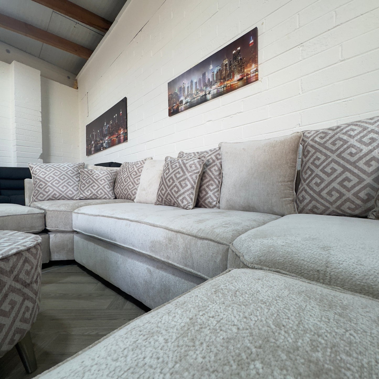 Monaco Large Beige U-Shape Sofa