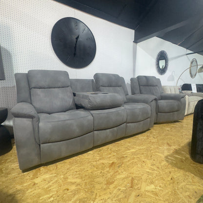 Ashford Grey 3 Seater Electric Reclining Sofa