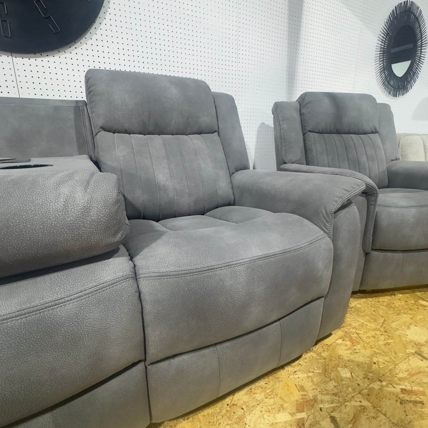 Ashford Grey 3 Seater Electric Reclining Sofa