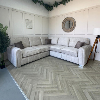 Eden Cream Suede Corner Sofa
