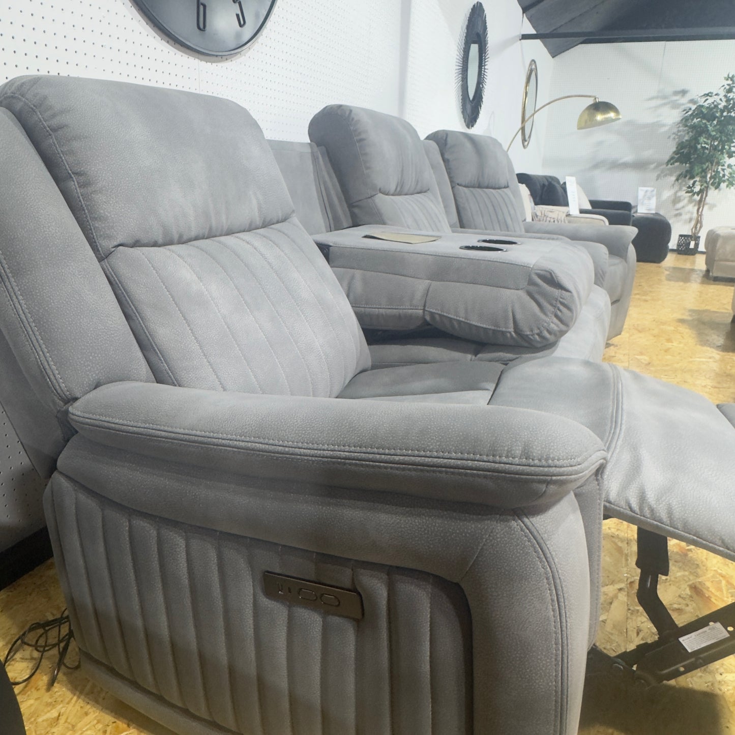 Ashford Grey 3 Seater Electric Reclining Sofa