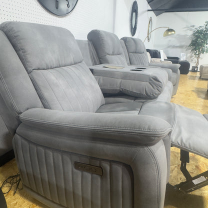 Ashford Grey 3 Seater Electric Reclining Sofa