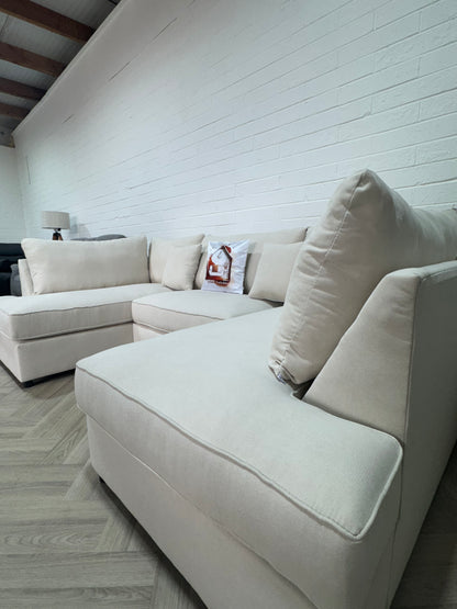 Venice Sofa Cream U Shape Corner - Footstool Included - Any Colour