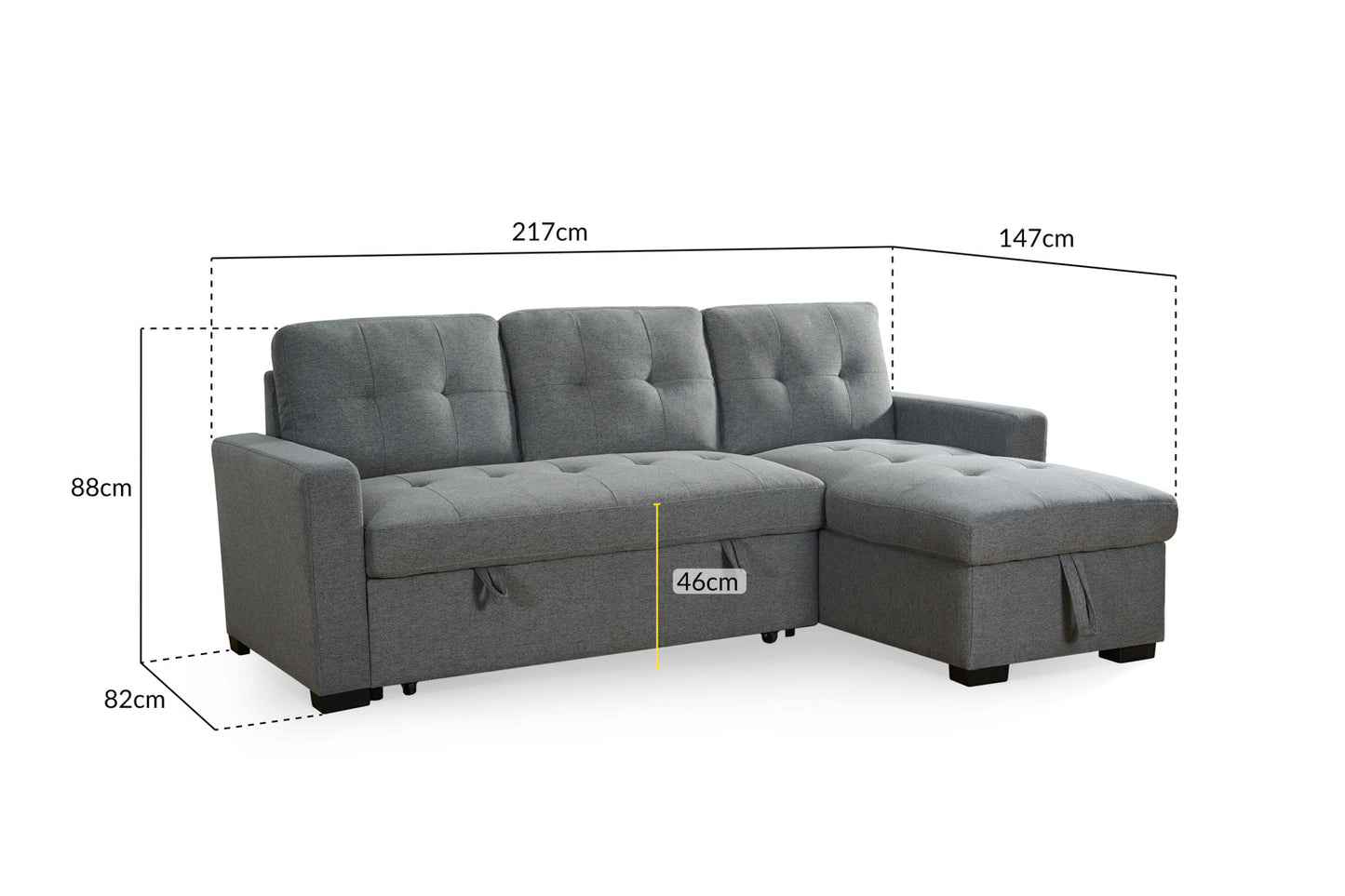 ALDER Sofa Bed With Reversible Chaise