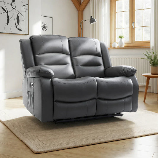 Alva Electric Recliner Sofa Black 2 Seater