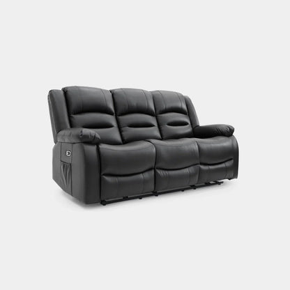 Alva Electric Recliner Sofa Black 3+2 Set