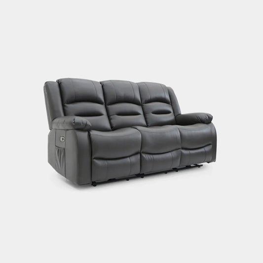 Alva Electric Recliner Sofa Grey 3 Seater