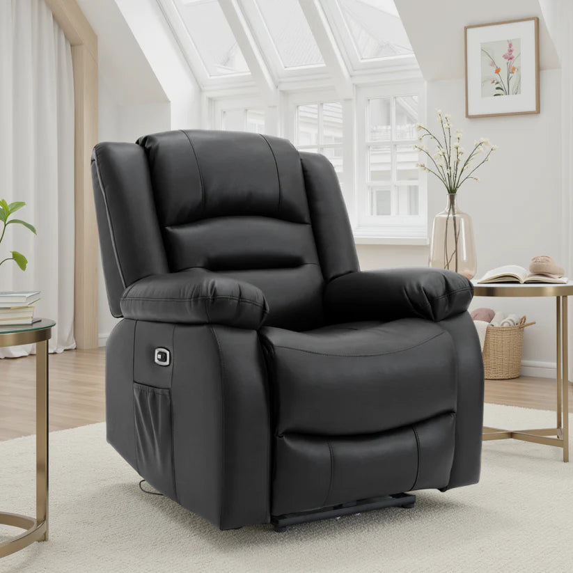 Alva Electric Recliner Sofa Black 3+2 Set