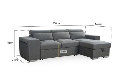 Serenity Sofabed Grey Universal Corner