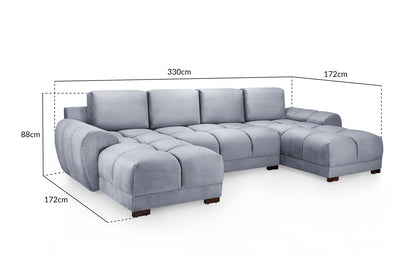 Azzuro Sofa Mocha U Shape Corner