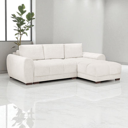 Novara Cream Universal Corner Sofa Bed