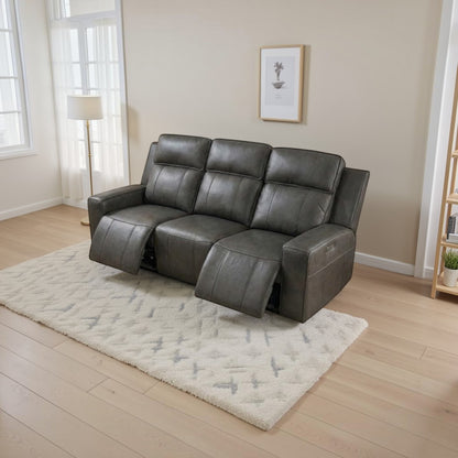 Charlie Electric Recliner Sofa Grey 3 Seater