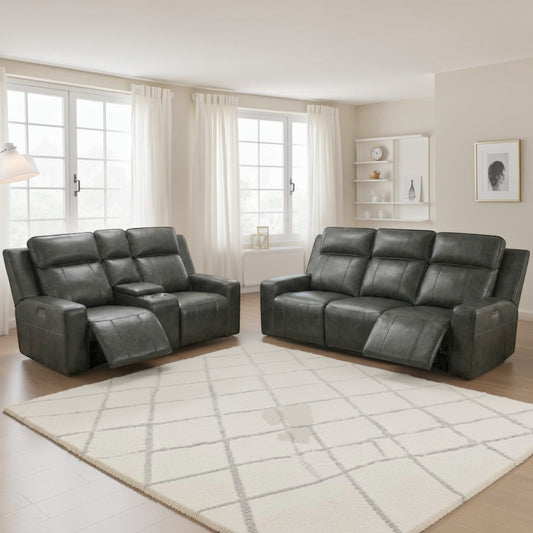 Charlie Electric Recliner Sofa Grey 3+2 Set