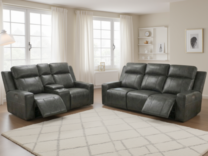 Charlie Electric Recliner Sofa Grey 3+2 Set