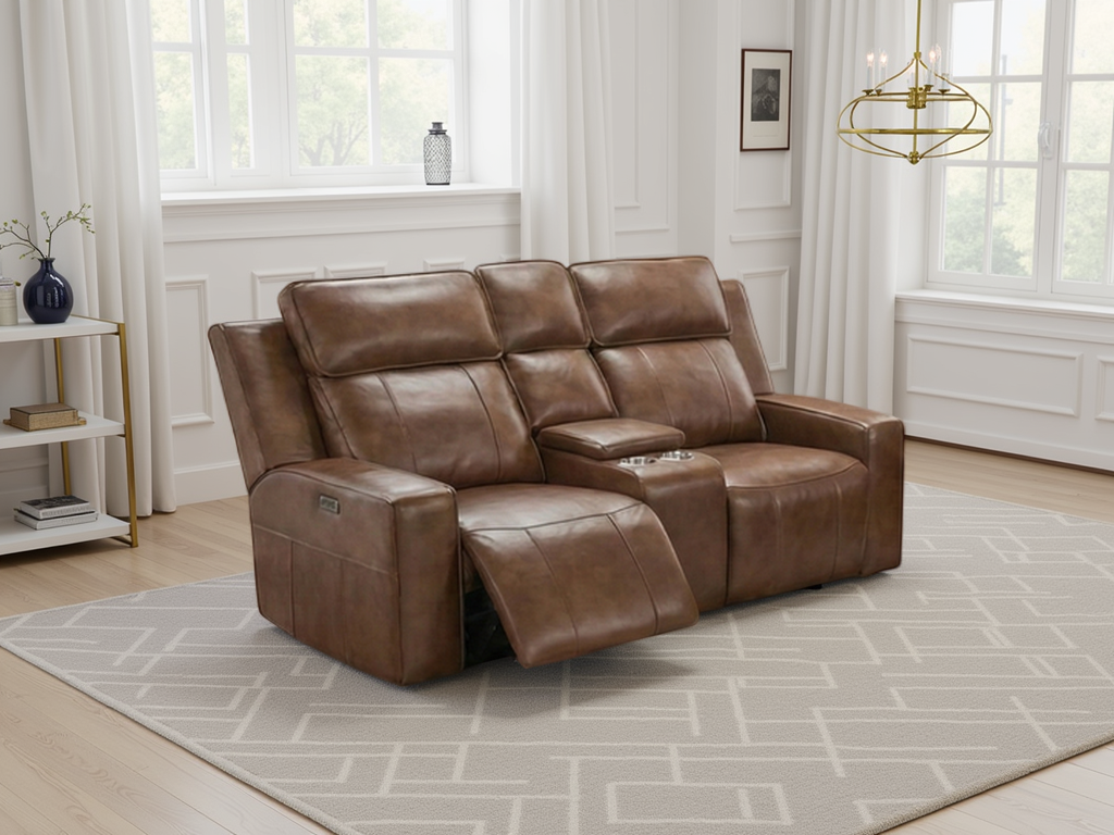 Charlie Electric Recliner Sofa Brown 2 Seater