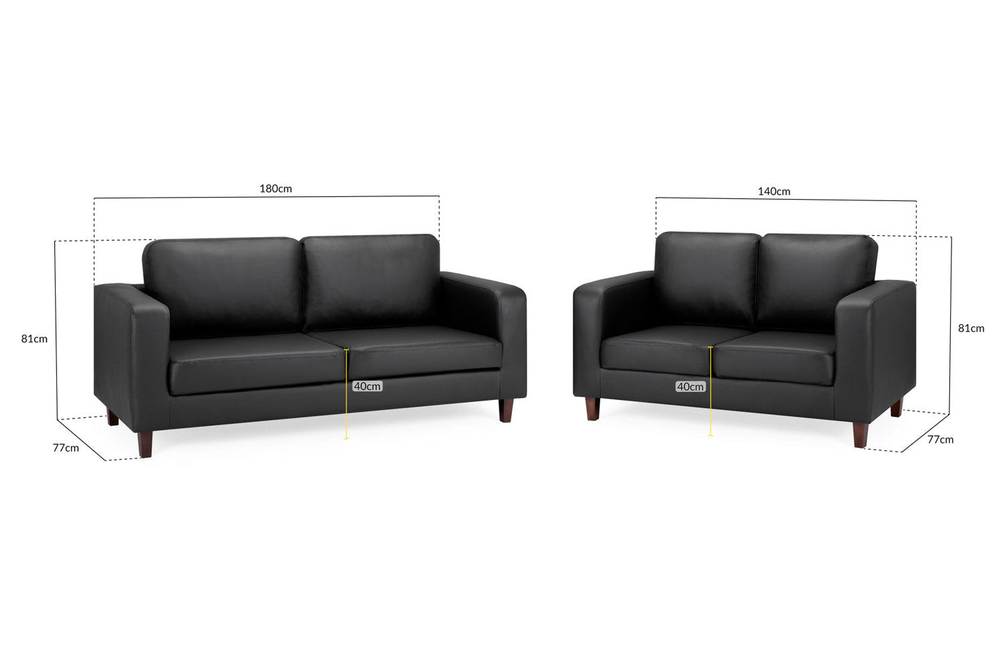 Sierra Sofa Black 3+2 Set