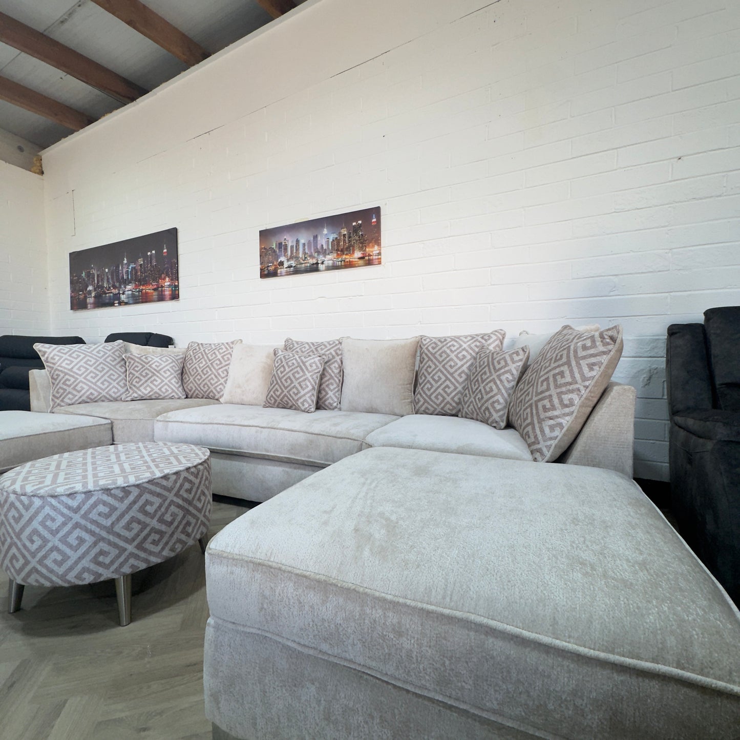 Monaco Large Beige U-Shape Sofa