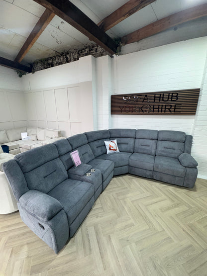 Poppy Grey Fabric Manuel Recliner Range