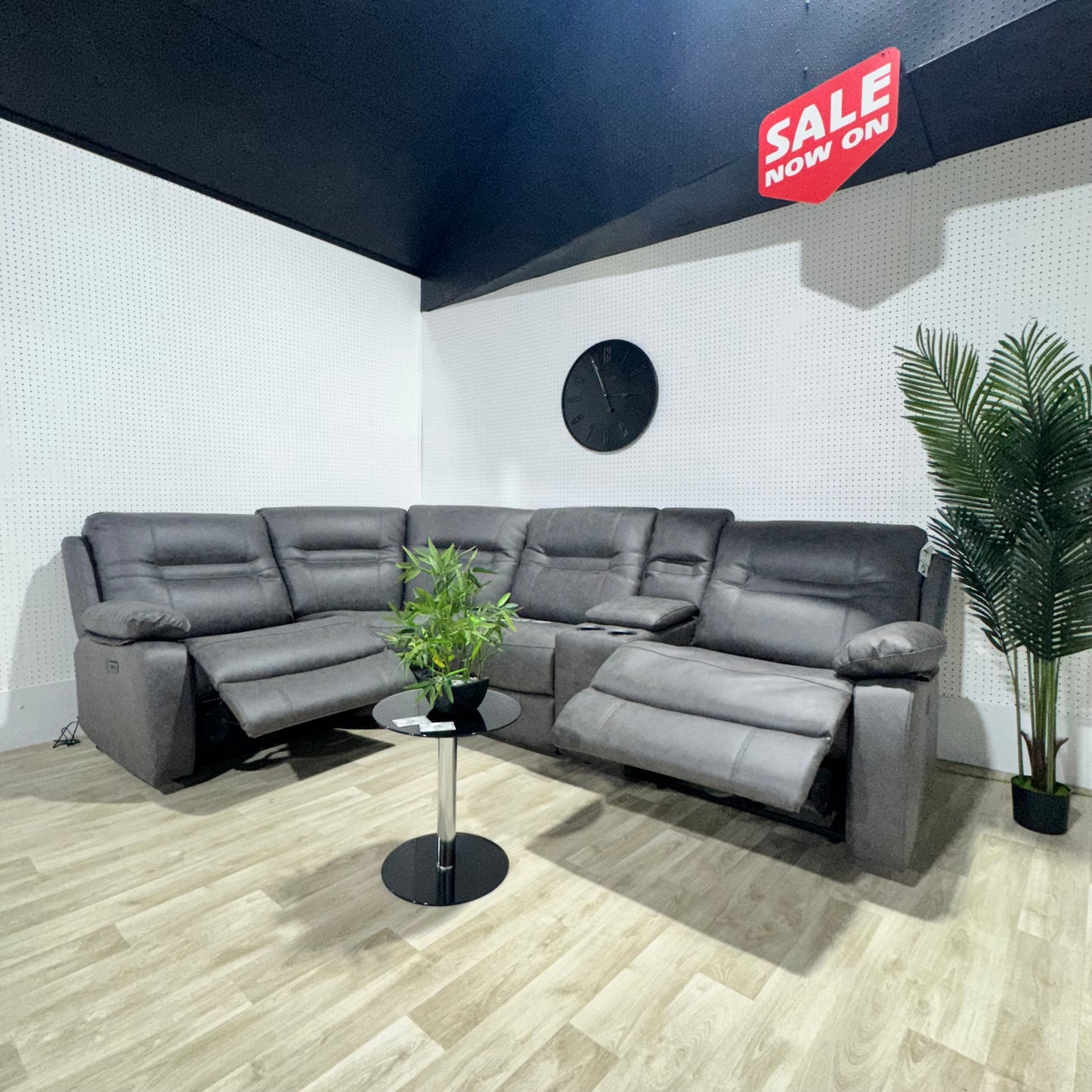 Elara Electric Grey Modular Corner Recliner