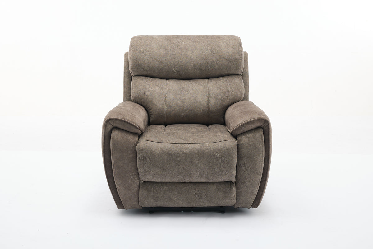 Amber Fabric Electric Recliner Modular Corner Sofa - Taupe