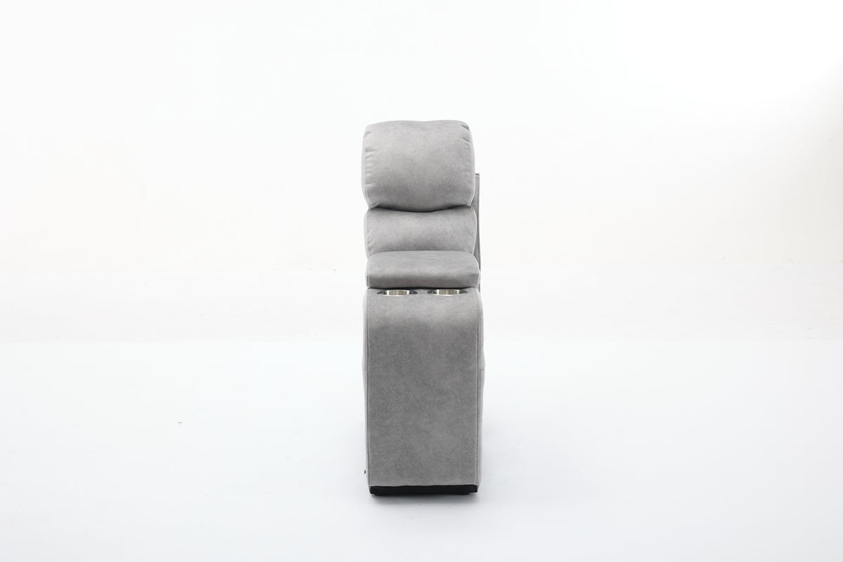 Amber Fabric Electric Recliner Modular Corner Sofa - Graphite