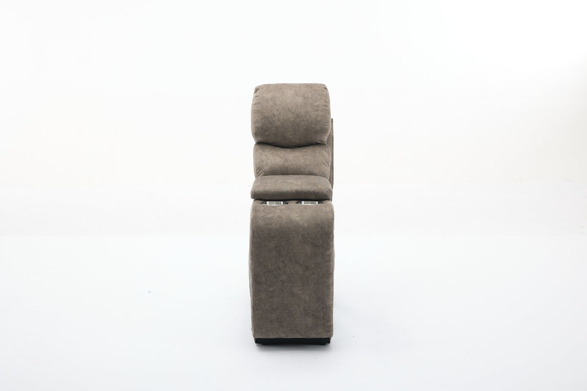 Amber Fabric Electric Recliner Modular Corner Sofa - Taupe