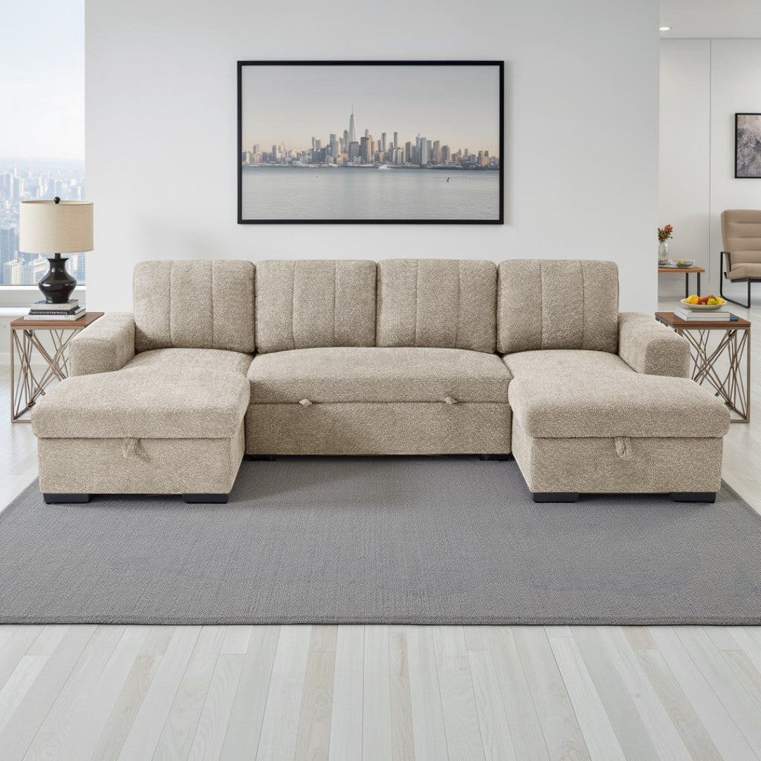 Arven Sofabed Beige U Shape Corner