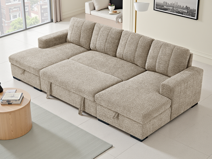 Arven Sofabed Beige U Shape Corner