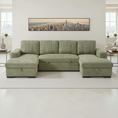 Arven Sofabed Green U Shape Corner