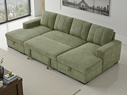 Arven Sofabed Green U Shape Corner