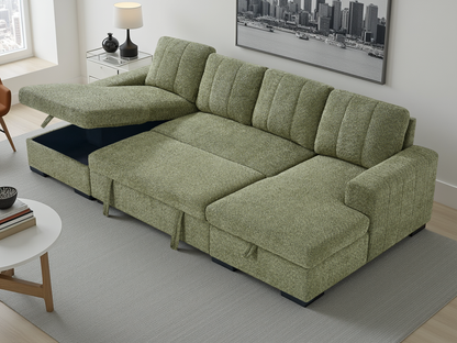 Arven Sofabed Green U Shape Corner