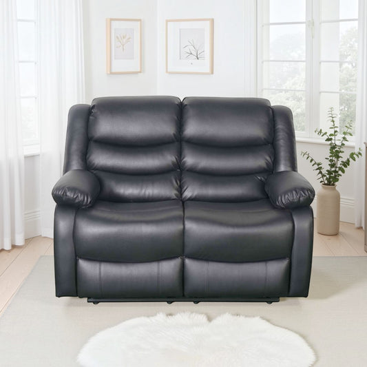 Cavello Manual Recliner Sofa Black 2 Seater