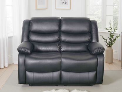 Cavello Manual Recliner Sofa Black 2 Seater