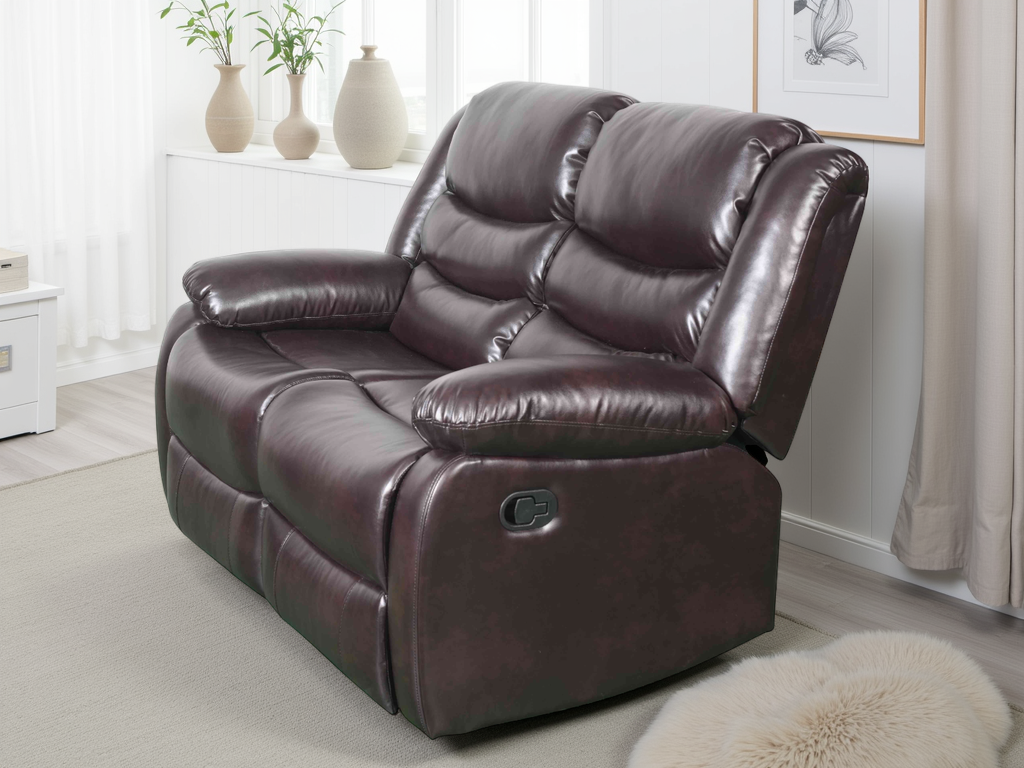 Cavello Manual Recliner Sofa Brown 2 Seater