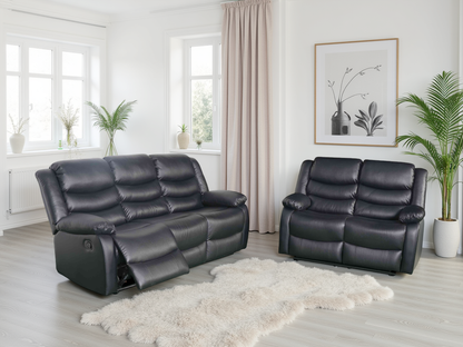 Cavello Manual Recliner Sofa Black 3+2 Set