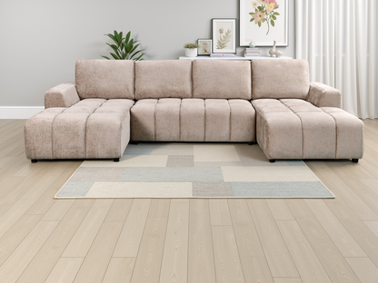 Colton Luxury Beige U Shape Corner Sofabed