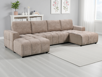 Colton Luxury Beige U Shape Corner Sofabed