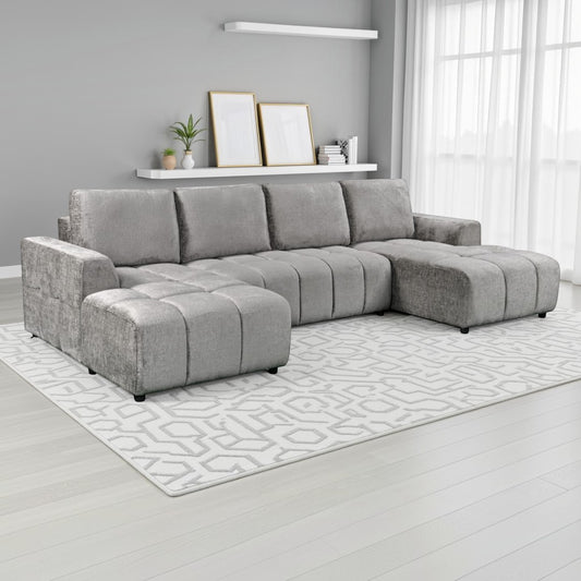 Colton Luxury Grey U Shape Corner Sofabed