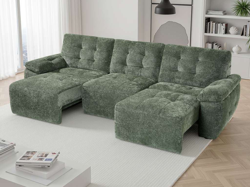 Marlow Electric Sofabed Green 3 Seater
