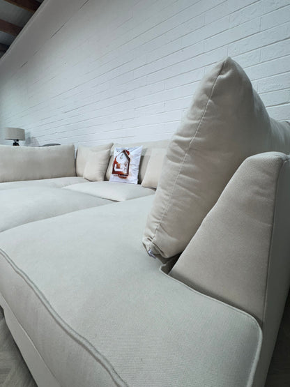 Venice Sofa Cream U Shape Corner - Footstool Included - Any Colour