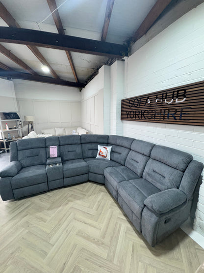 Poppy Grey Fabric Manuel Recliner Range