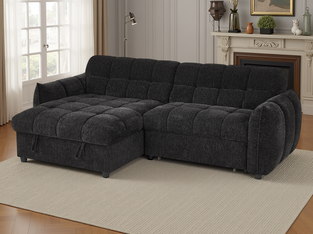Miami Sofabed Black Universal Corner